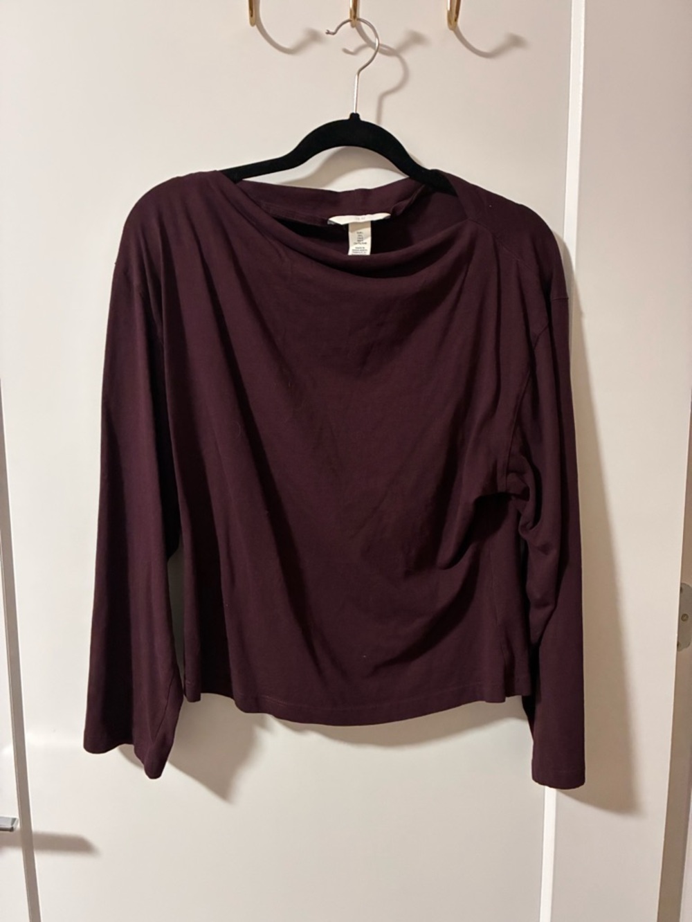 H&M Long Sleeve Top in Plum